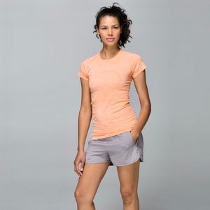Lululemon Run Swiftly Tech Tee Short Sleeved Heathered Creamsicle Orange Size 10